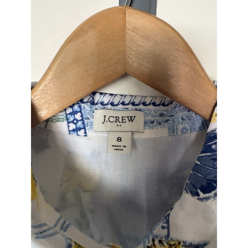 J Crew Dolce Vita Lemon Tile Print Sleeveless Midi Shirt dress Size 8 - Picture 6 of 9